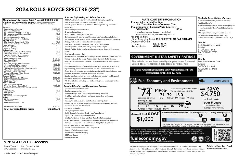 2024 Rolls-Royce Spectre