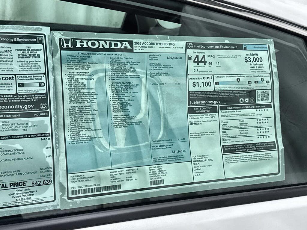 2026 Honda Accord Hybrid