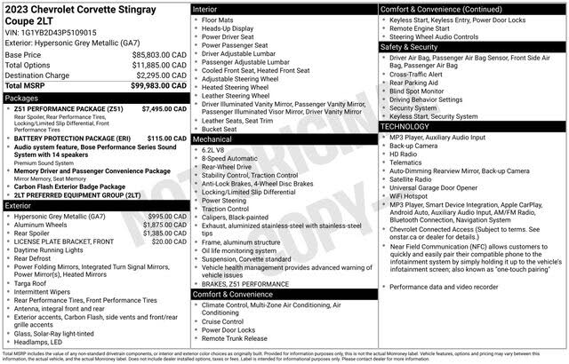 2023 Chevrolet Corvette deal in Castle Rock, CO