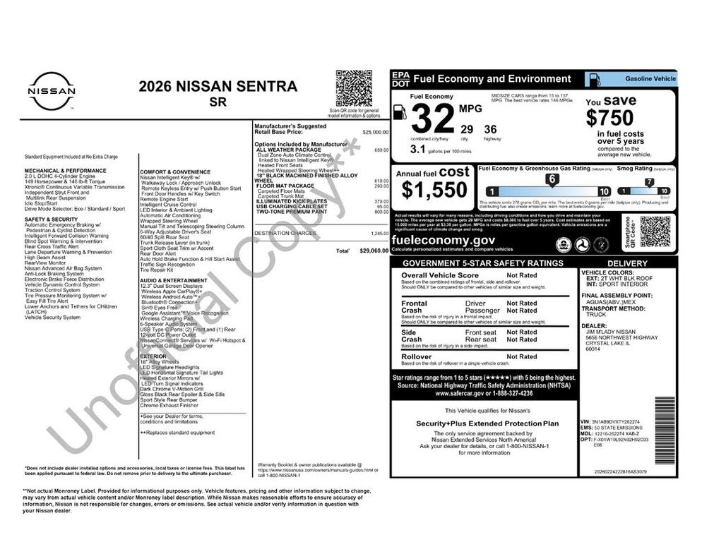 2026 Nissan Sentra