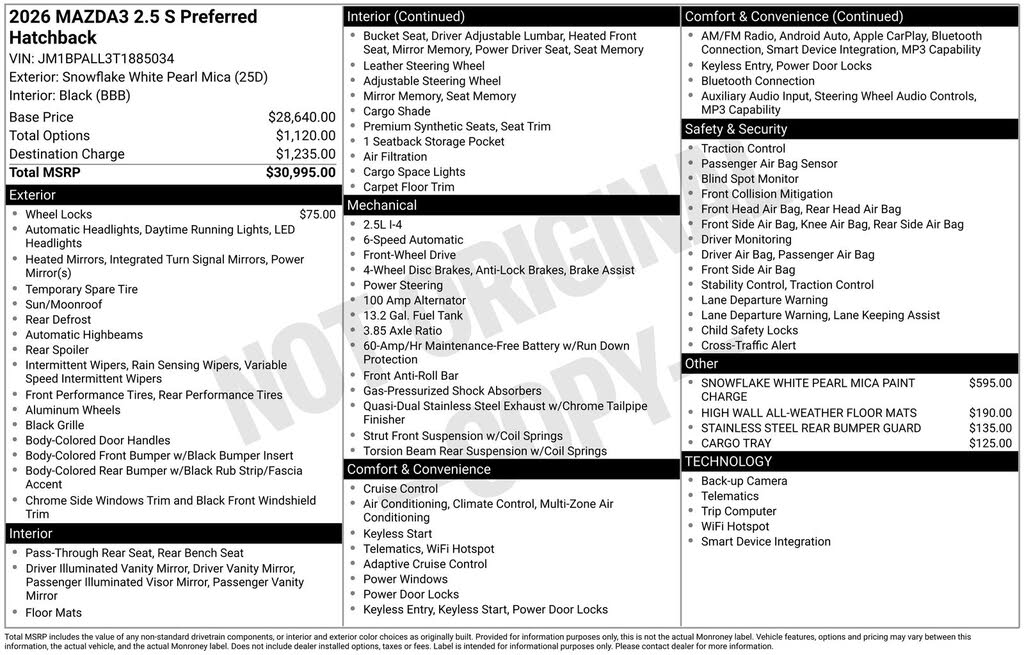 2026 Mazda Mazda3 Hatchback