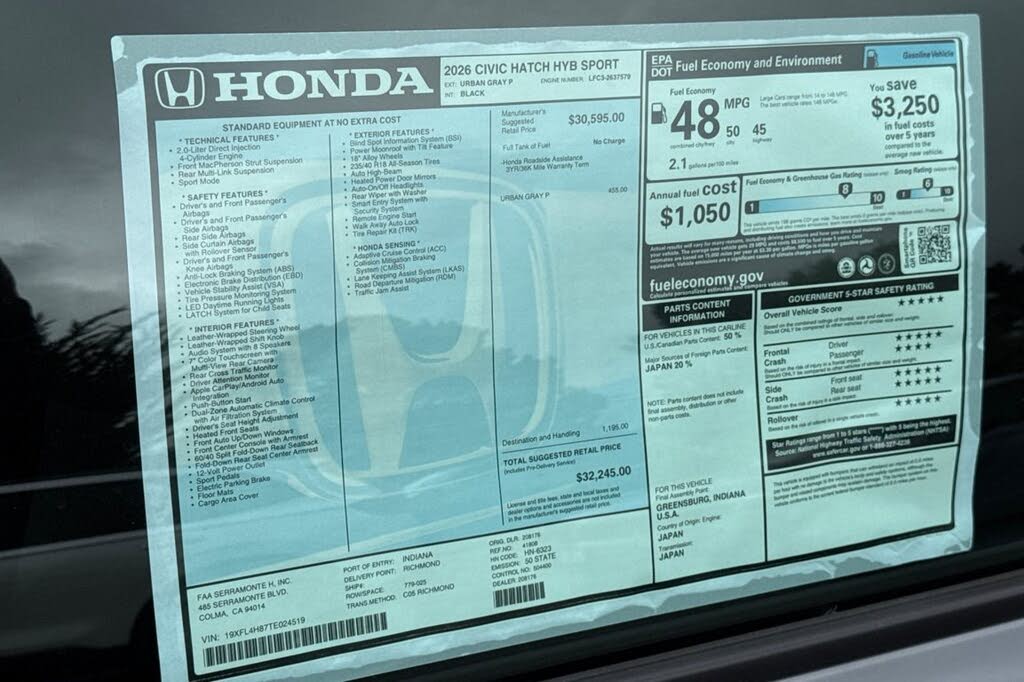 2026 Honda Civic Hybrid