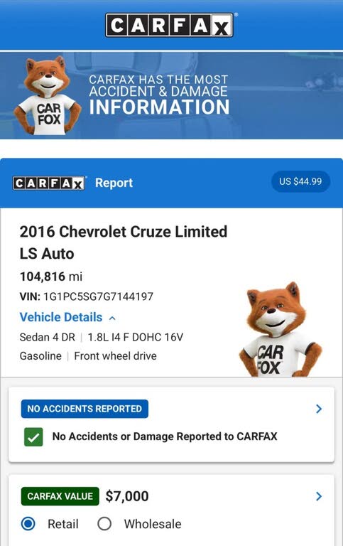 2016 Chevrolet Cruze Limited