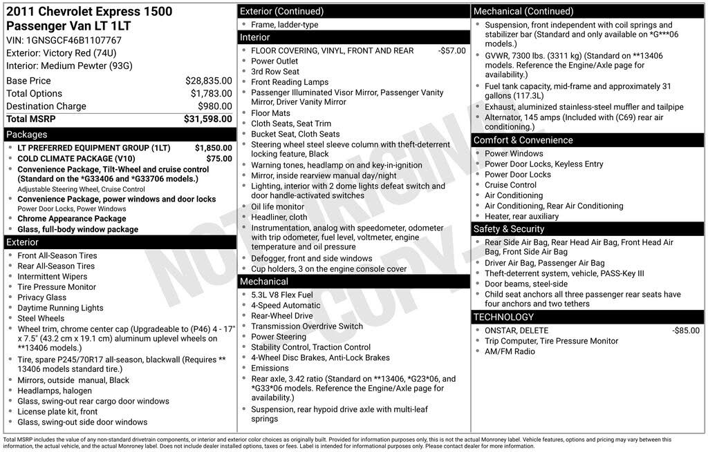 2011 Chevrolet Express