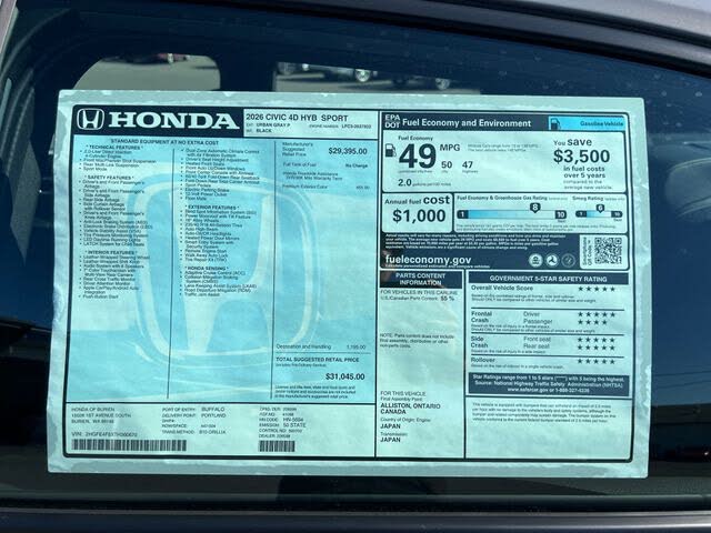 2026 Honda Civic Hybrid