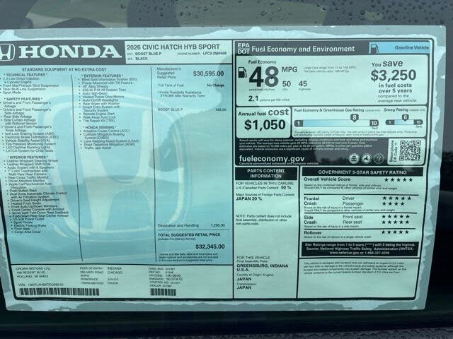 2026 Honda Civic Hybrid