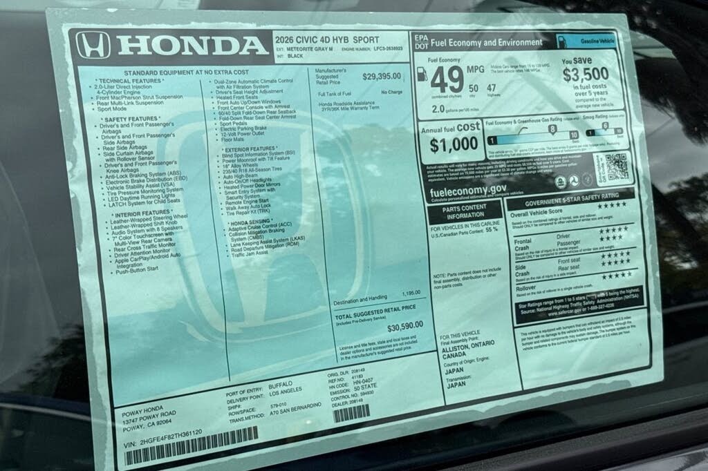 2026 Honda Civic Hybrid