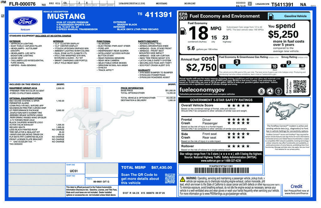 2026 Ford Mustang GT Premium for sale in Denver, CO