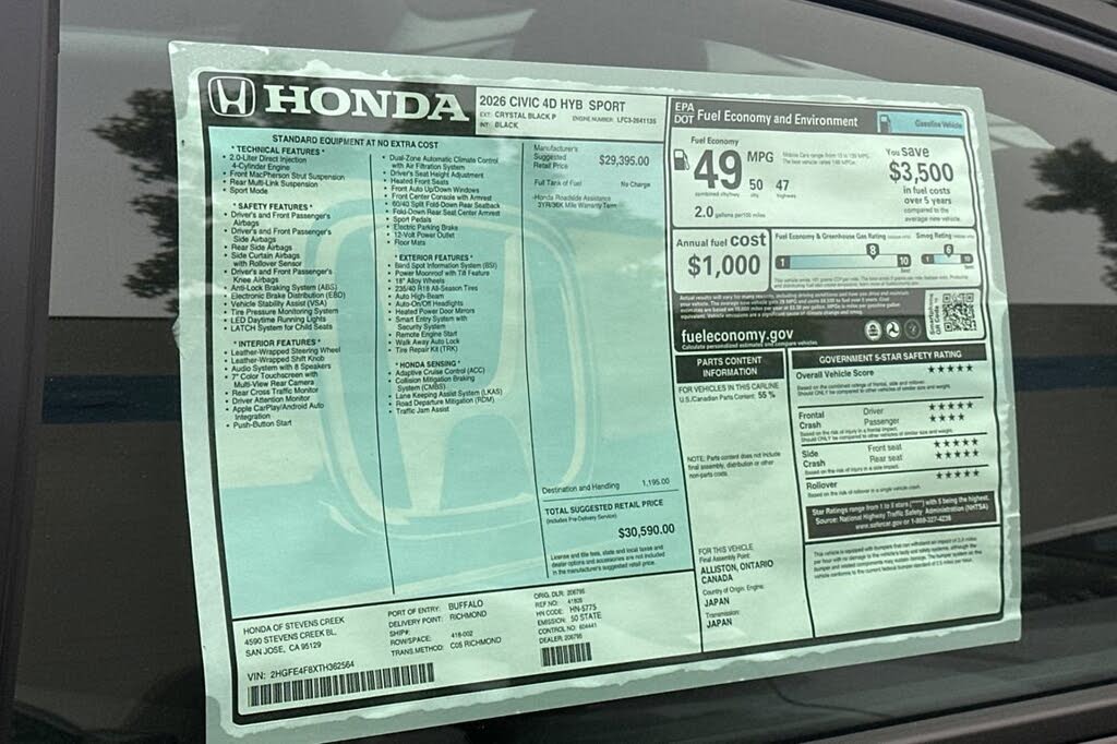 2026 Honda Civic Hybrid