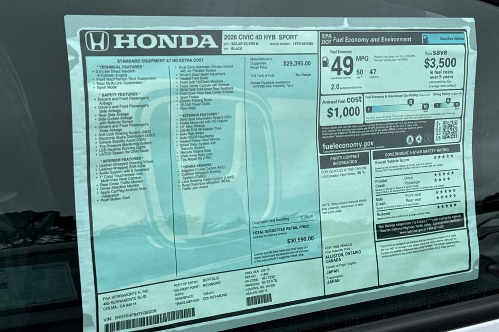 2026 Honda Civic Hybrid