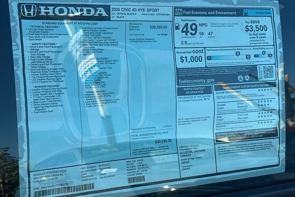 2026 Honda Civic Hybrid