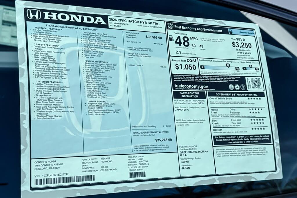 2026 Honda Civic Hybrid