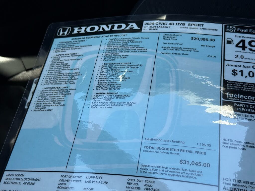 2026 Honda Civic Hybrid