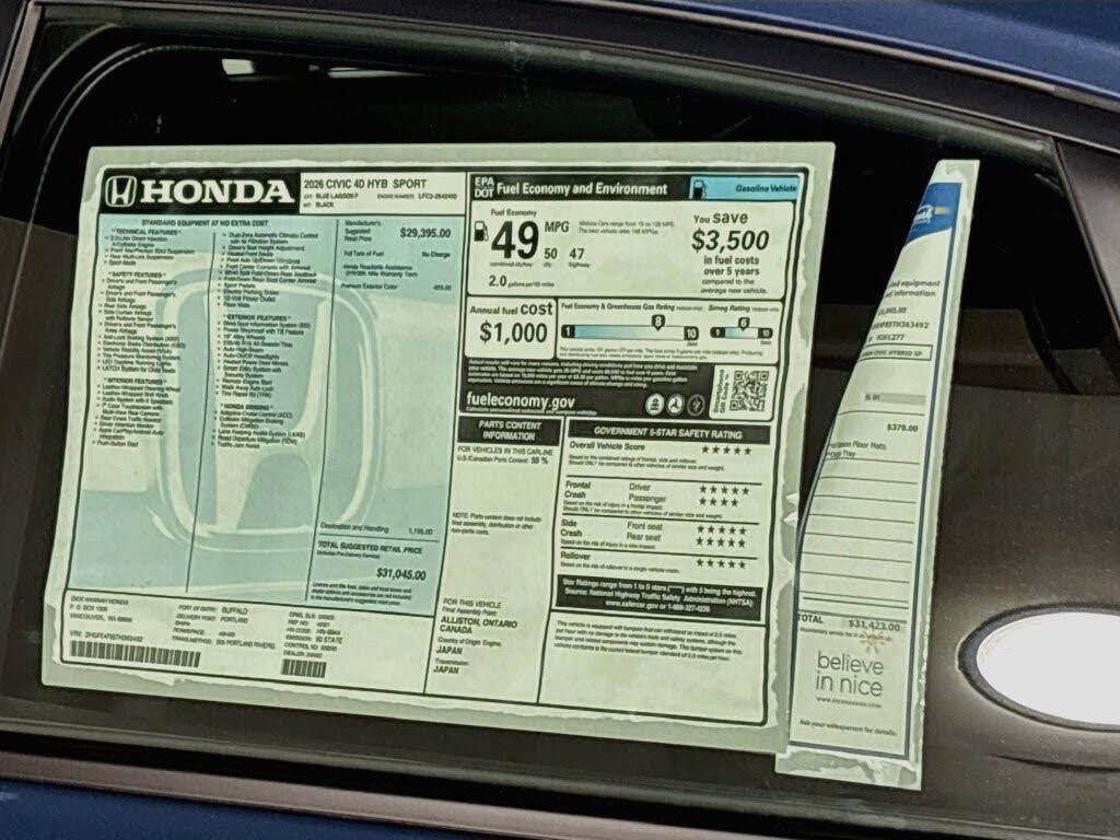 2026 Honda Civic Hybrid