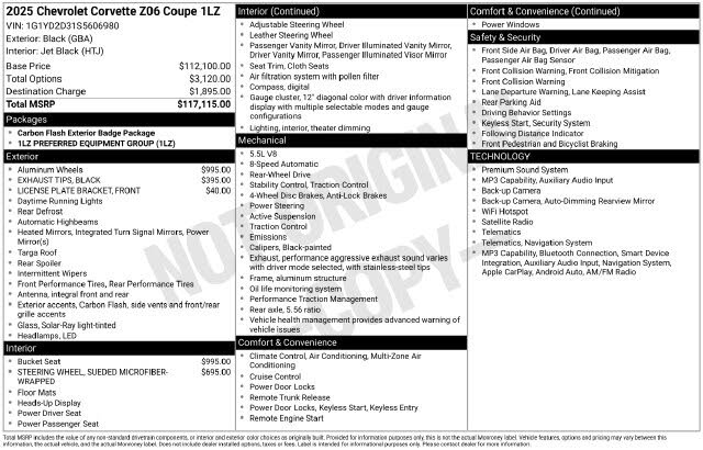 2025 Chevrolet Corvette Z06 for sale in Grand Prairie, TX