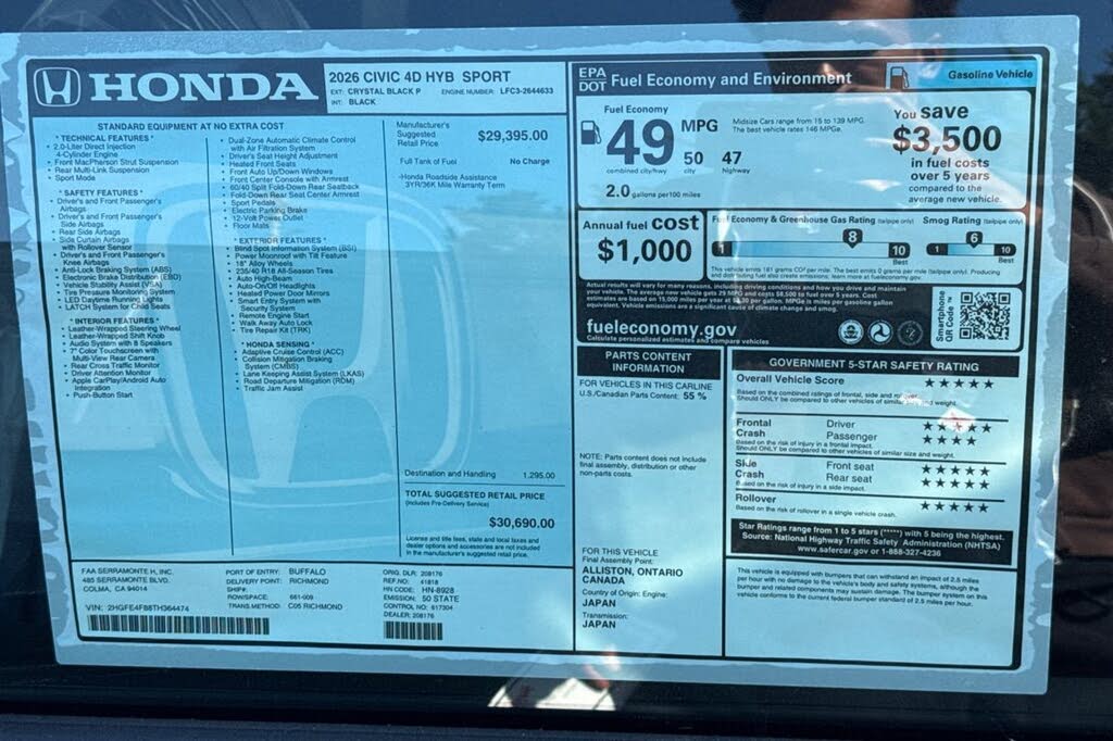 2026 Honda Civic Hybrid