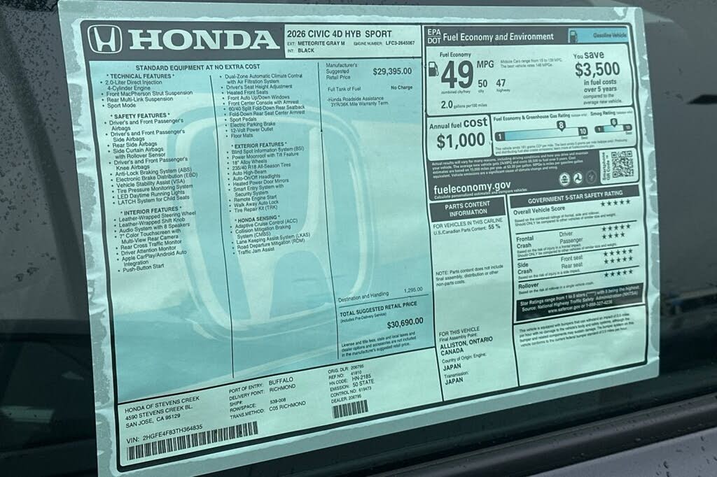 2026 Honda Civic Hybrid