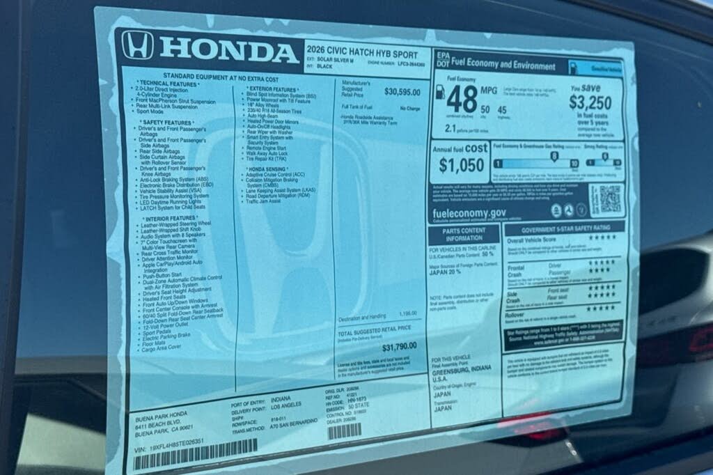 2026 Honda Civic Hybrid